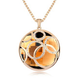 Bubbly Long Pendant Necklace Embellished with Crystals from Swarovski - Topaz