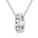 Infinite Love Ring Pendant Necklace Embellished with Crystals from Swarovski -WhtGld