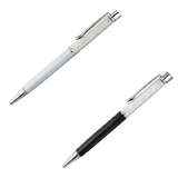 2pc Premium Pen Set Embellished with Crystals from Swarovski -WhtBlk