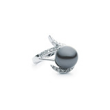 Pearl Encusted Ring Embellished with Crystals from Swarovski