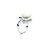 Pearl Encusted Ring Embellished with Crystals from Swarovski