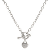 Heart Necklace w White Gold