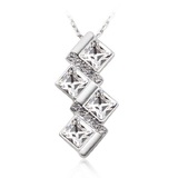 Chess Pendant Necklace Embellished with Crystals from Swarovski