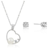925 Silver 4mm Studs w Pend necklace