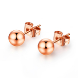 Stud Earrings Ball - Rose Gold