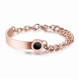 Bracelet in Roman Numeral Design - Rose Gold / Black