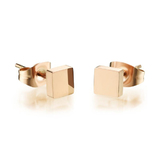 Square Stud Earrings - Rose gold