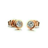 Crystal Stud Earrings - Rose Gold