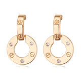 Circle Drop Earrings - Gold