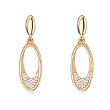 Drop Earrings w Swarovski Crystals - Gold