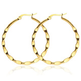 Textured Hoop Earrings 25mm - Gold