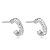 Elegant Earrings w Swarovski Crystals - White Gold