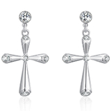 Crystal Cross Earrings 