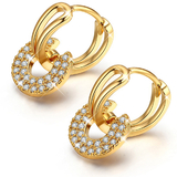 Elegant Circular Charm Earrings Gold