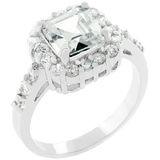 Princess Ring w Pave in White Gold 