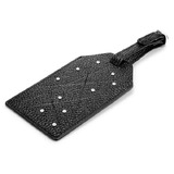 Genuine Leather Travel Lugagge Tag Embellished with Crystals from Swarovski -BLK