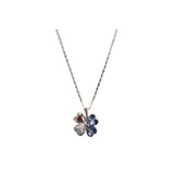 Crystal Lucky Four Leaf Clover Necklace and chain set with Genuine Loose Swarovski  Elements Crystals and coated in 18k white gold