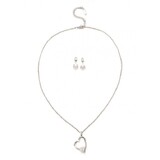 SWAROVSKI ELEMENTS Deluxe 3pc Set pendant & necklace set PLUS Matching Earrings with White Gold Bonded Finish