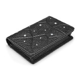 Genuine Leather Wallet Embellished with Crystals from Swarovski -Small