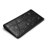 Genuine Leather Wallet Embellished with Crystals from Swarovski -Large