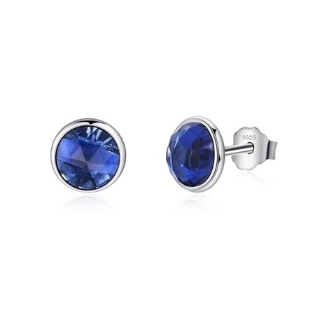 925 Sterling Silver Royal Blue Stud Earrings