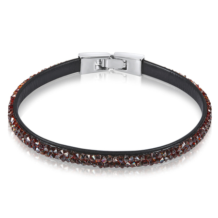 Raw Crystal Bracelet Embellished with Crystals from Swarovski -Red