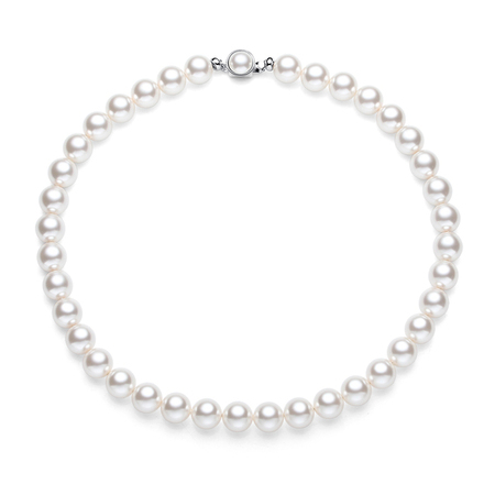 18inch Pearl Necklace Ft 12mm Swarovski Pearls