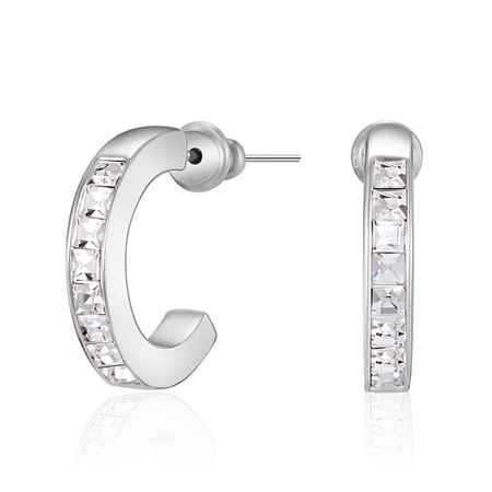 Hoop Earrings Embellished with Crystals from Swarovski