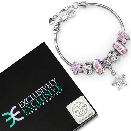 Boxed Dutchess Charm Bracelet Set w/Swarovski Crystals Gift Set w/ Swarovski Certificate