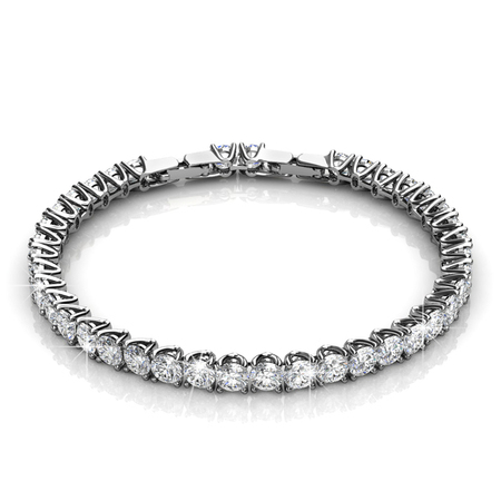 Classic Tennis Bracelet Embellished with Crystals from Swarovski