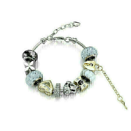 Dahlia Charm Bracelet Set Embellished with Crystals from Swarovski