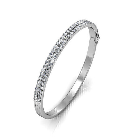 Pave White Gold Bangle Embellished with Crystals from Swarovski
