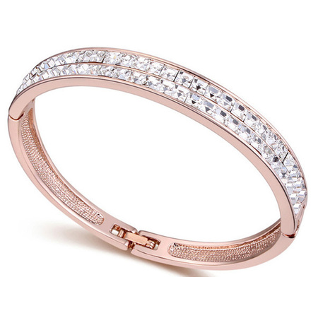 Dual Pave Bangle Embellished with Crystals from Swarovski -RG