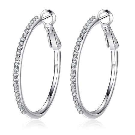 Pave Hoop Earrings Embellished with Crystals from Swarovski