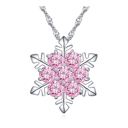 Frozen Flake Pendant Necklace Embellished with Crystals from Swarovski -PNK