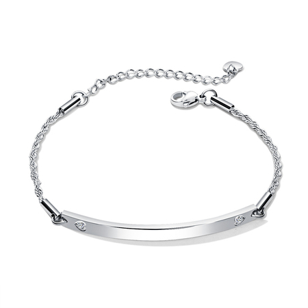 Classic Bracelet - White Gold / Clear