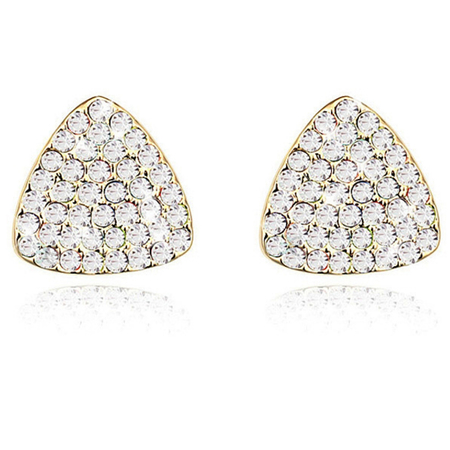 Triangular Earrings w Swarovski¨ Crystals Gold